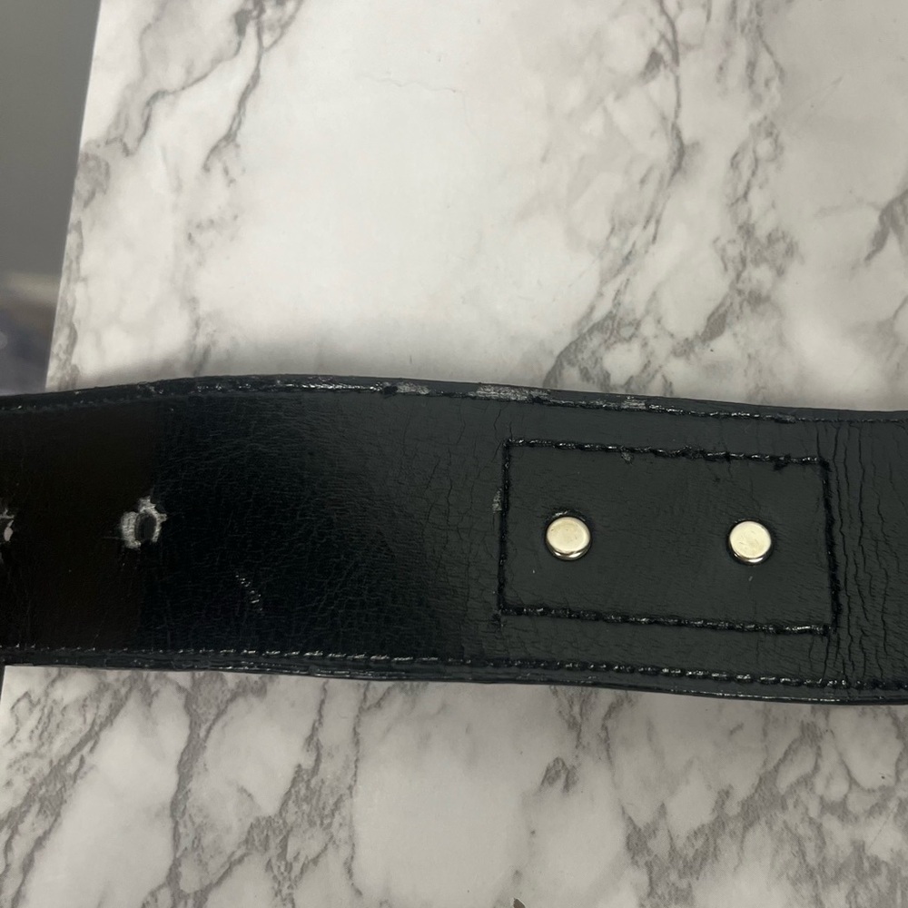 Carlisle black and snake print metal genuine leather belt size small - Picture 9 of 9